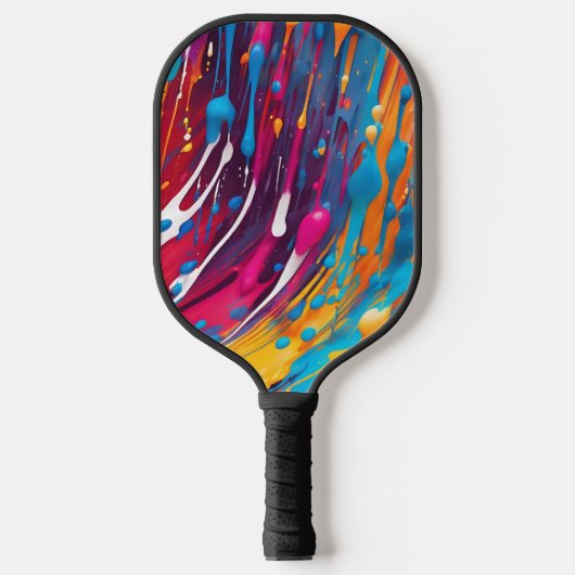 Kleurrijke Abstracte druppelverf Pickleball Paddle (Voorkant)