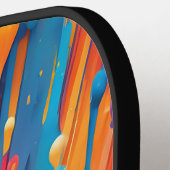 Kleurrijke Abstracte druppelverf Pickleball Paddle (Links Detail)