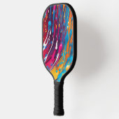 Kleurrijke Abstracte druppelverf Pickleball Paddle (Links)