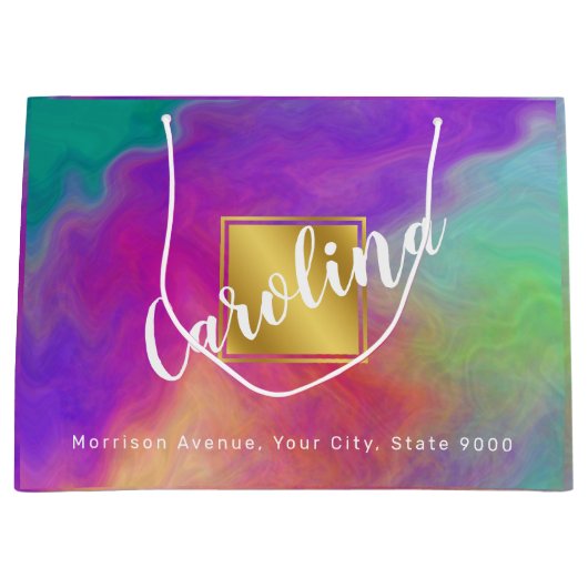Kleurrijke Abstracte Elegant Gift Bag Groot Cadeauzakje (Voorkant)