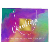 Kleurrijke Abstracte Elegant Gift Bag Groot Cadeauzakje (Achterkant)