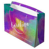 Kleurrijke Abstracte Elegant Gift Bag Groot Cadeauzakje (Achterkant Gekanteld)