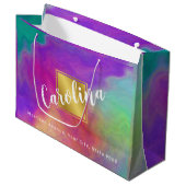Kleurrijke Abstracte Elegant Gift Bag Groot Cadeauzakje (Voorkant Gekanteld)