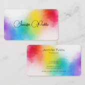 Kleurrijke Abstracte elegante Sjabloon Modern Line Visitekaartje (Voorkant / Achterkant)