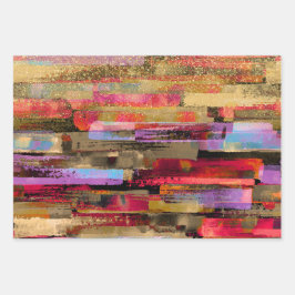 kleurrijke Abstracte en glinsterende Inpakpapier Vel
