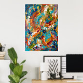 Kleurrijke Abstracte Energie Poster (Thuiskantoor)