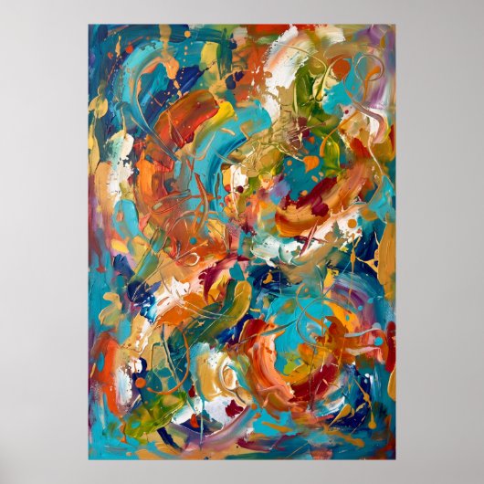 Kleurrijke Abstracte Energie Poster (Voorkant)
