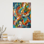 Kleurrijke Abstracte Energie Poster (Keuken)