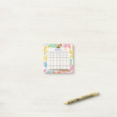 Kleurrijke Abstracte Esthetische Maandelijkse Plan Post-it® Notes (Op bureau)
