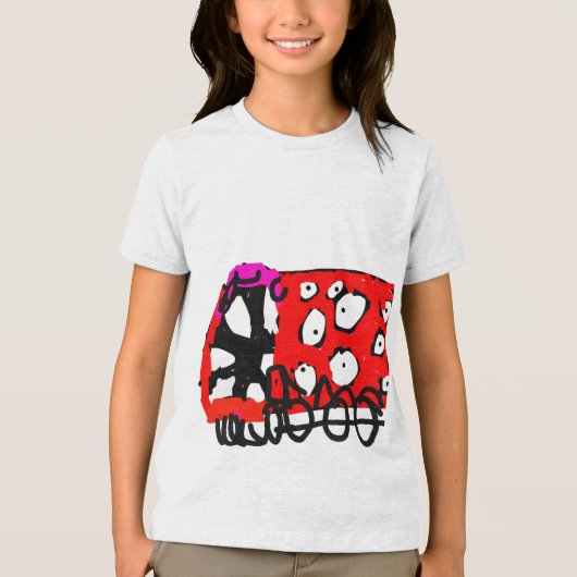 kleurrijke abstracte eter Tri-Blend shirt (Voorkant)