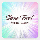 Kleurrijke Abstracte explosie Rosh Hashanah Sticke Vierkante Sticker (Voorkant)