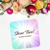 Kleurrijke Abstracte explosie Rosh Hashanah Sticke Vierkante Sticker