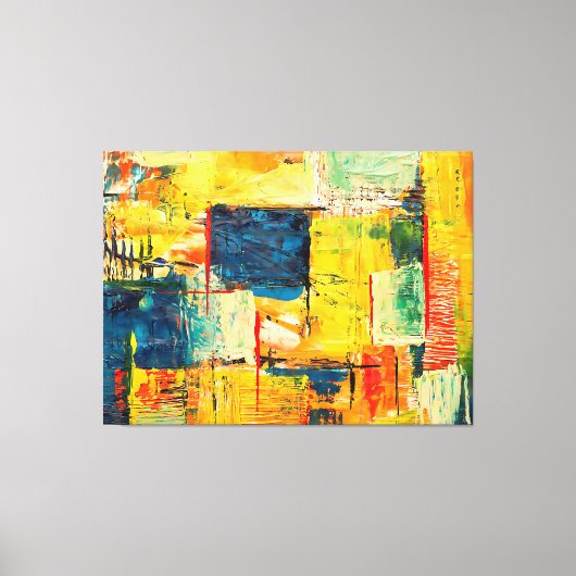 Kleurrijke Abstracte expressie Canvas Afdruk (Voorkant)