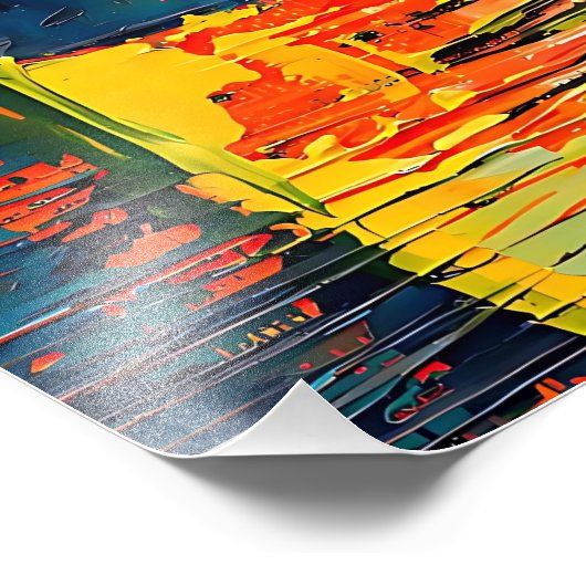 Kleurrijke Abstracte expressie Foto Afdruk (Hoek)