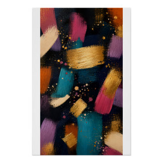Kleurrijke Abstracte Expressie Perfect Poster