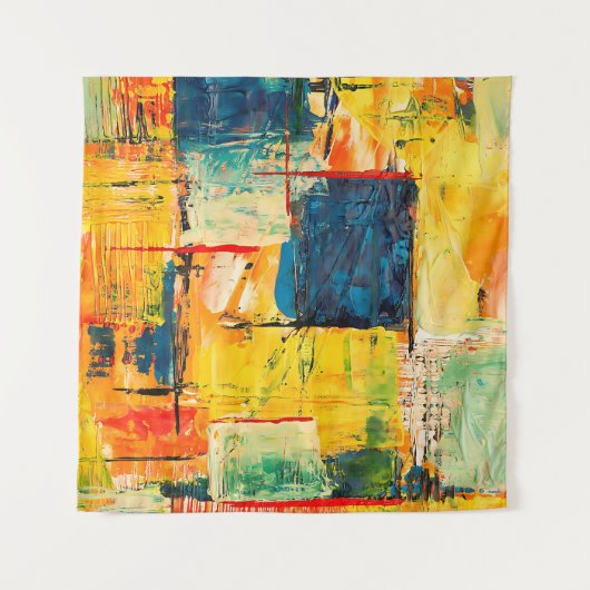 Kleurrijke Abstracte expressie Wandkleed (Voorkant (horizontaal))