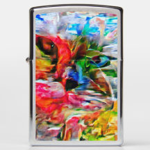 Kleurrijke Abstracte expressionistische Cat Art Pr