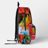 Kleurrijke Abstracte expressionistische Cat Art Pr Bedrukte Rugzak (Links)
