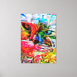 Kleurrijke Abstracte expressionistische Cat Art Pr Canvas Afdruk