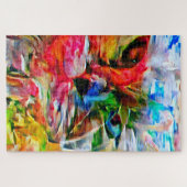 Kleurrijke Abstracte expressionistische Cat Art Pr Legpuzzel (Horizontaal)