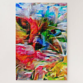 Kleurrijke Abstracte expressionistische Cat Art Pr Legpuzzel