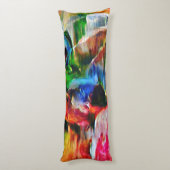 Kleurrijke Abstracte expressionistische Cat Art Pr Lichaamskussen (Achterkant (Verticaal))