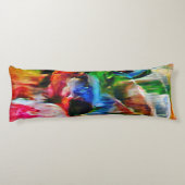 Kleurrijke Abstracte expressionistische Cat Art Pr Lichaamskussen (Achterkant)