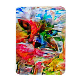Kleurrijke Abstracte expressionistische Cat Art Pr Magneet