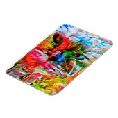 Kleurrijke Abstracte expressionistische Cat Art Pr Magneet (Linkerzijde)