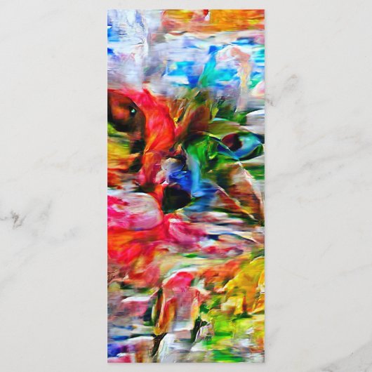 Kleurrijke Abstracte expressionistische Cat Art Pr Menu (Achterkant)