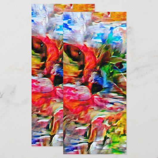 Kleurrijke Abstracte expressionistische Cat Art Pr Menu (Voorkant / Achterkant)