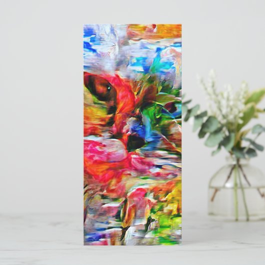 Kleurrijke Abstracte expressionistische Cat Art Pr Menu (Staand voorkant)