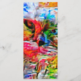 Kleurrijke Abstracte expressionistische Cat Art Pr Menu