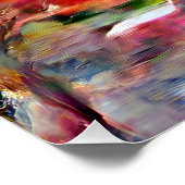 Kleurrijke Abstracte expressionistische Cat Art Pr Perfect Poster (Hoek)