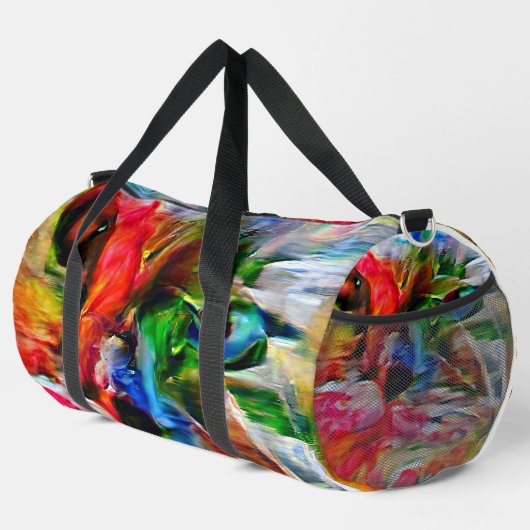 Kleurrijke Abstracte expressionistische Cat Art Pr Plunjezak (Rechterhoek)