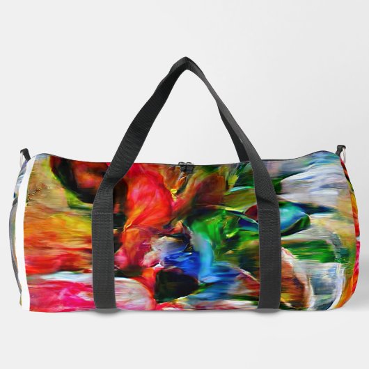 Kleurrijke Abstracte expressionistische Cat Art Pr Plunjezak (Achterkant)