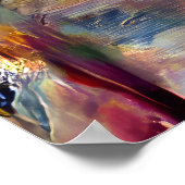 Kleurrijke Abstracte expressionistische Cat Art Pr Poster (Hoek)