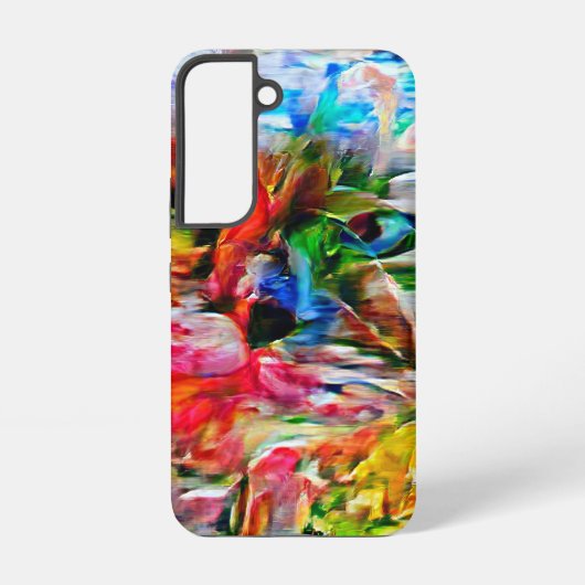 Kleurrijke Abstracte expressionistische Cat Art Pr Samsung Galaxy Hoesje (Achterkant)