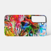Kleurrijke Abstracte expressionistische Cat Art Pr Samsung Galaxy Hoesje (Achterkant horizontaal)