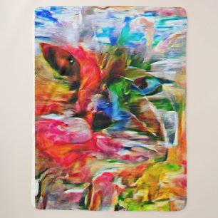 Kleurrijke Abstracte expressionistische Cat Art Pr Sherpa Deken