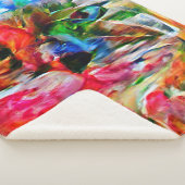 Kleurrijke Abstracte expressionistische Cat Art Pr Sherpa Deken (3/4)