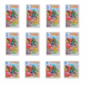 Kleurrijke Abstracte expressionistische Cat Art Pr Sticker (Voorkant)