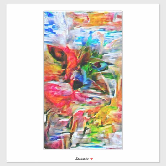 Kleurrijke Abstracte expressionistische Cat Art Pr Sticker (Vel)