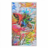 Kleurrijke Abstracte expressionistische Cat Art Pr Sticker (Voorkant)