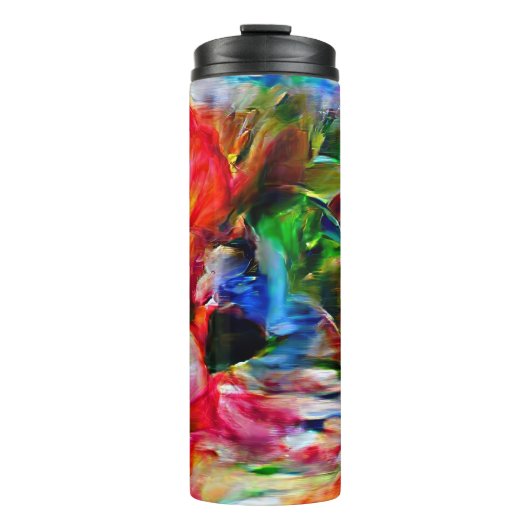 Kleurrijke Abstracte expressionistische Cat Art Pr Thermosbeker (Voorkant)