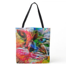 Kleurrijke Abstracte expressionistische Cat Art Pr