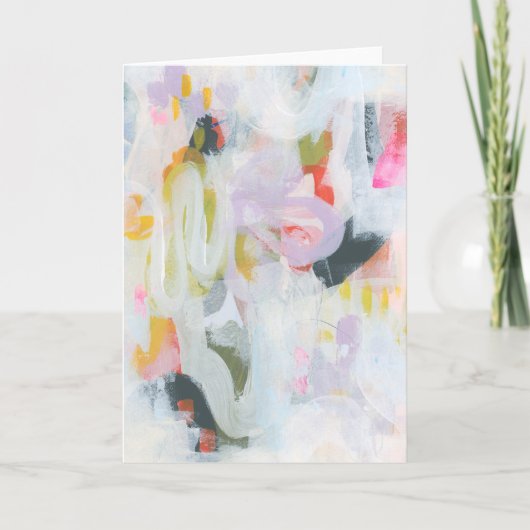 Kleurrijke Abstracte Expressionistische Kunst Notitiekaartje (Voorkant)