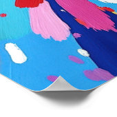 Kleurrijke Abstracte expressionistische spatmuur k Poster (Hoek)