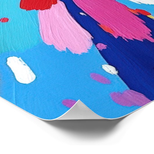 Kleurrijke Abstracte expressionistische spatmuur k Poster (Hoek)