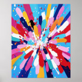 Kleurrijke Abstracte Expressionistische Spatwandku Poster (Voorkant)